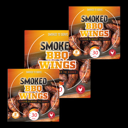 3 x Smoked BBQ Wings