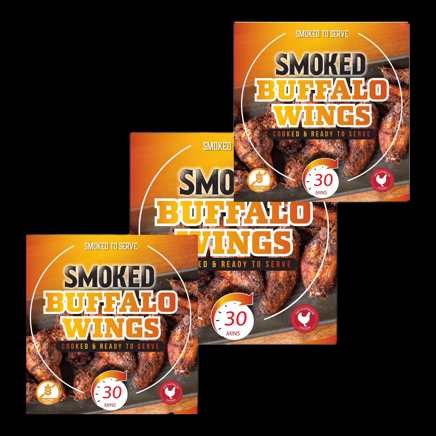 3 x Spicy Smoked Buffalo Wings